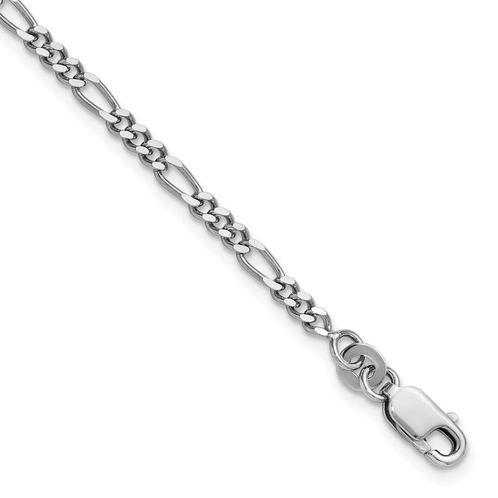 Sterlingsilber Rhodiniert 2.5mm Figaro Kette Fußkettchen