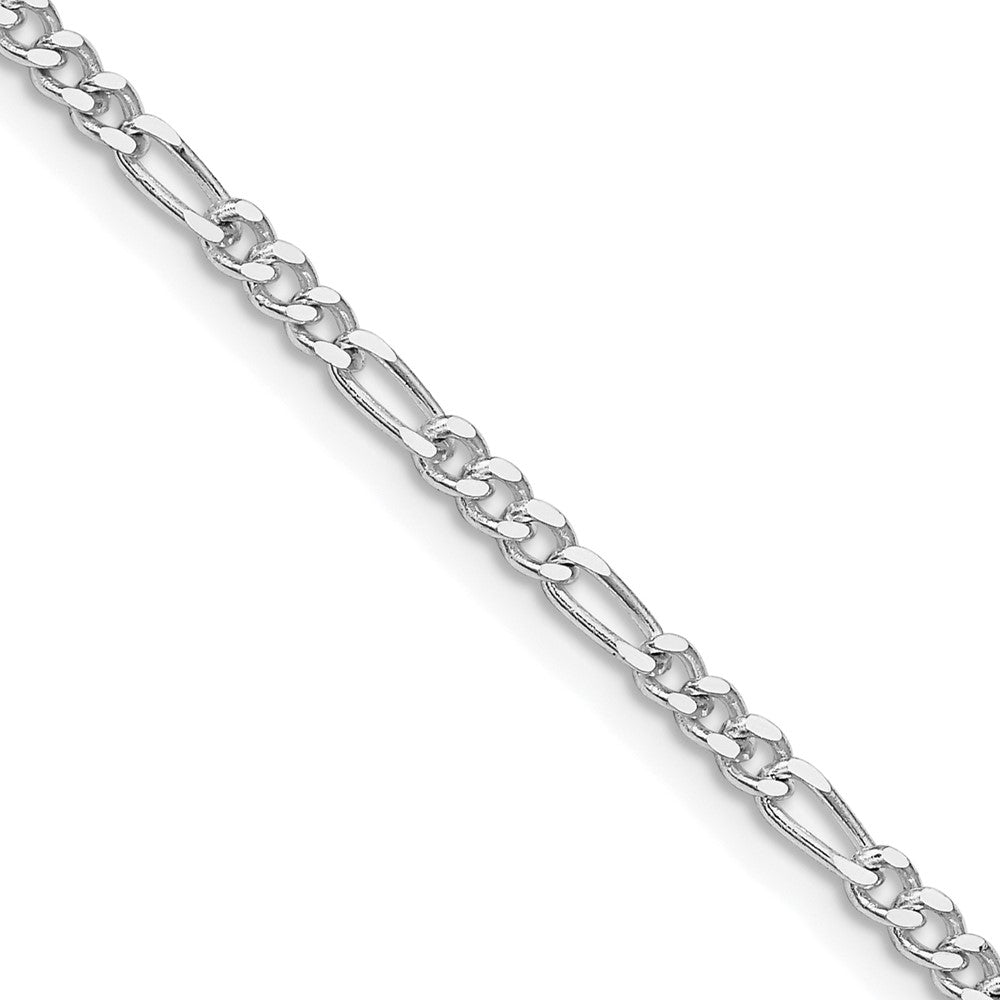 Sterlingsilber Rhodiniert 2.5mm Figaro Halskette