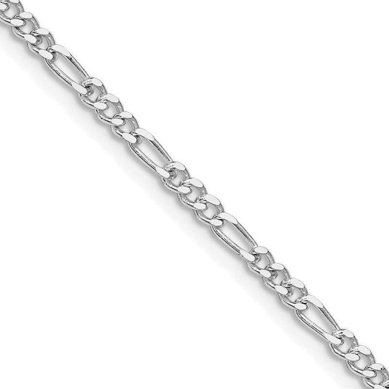 Sterlingsilber Rhodiniert 2.5mm Figaro Halskette