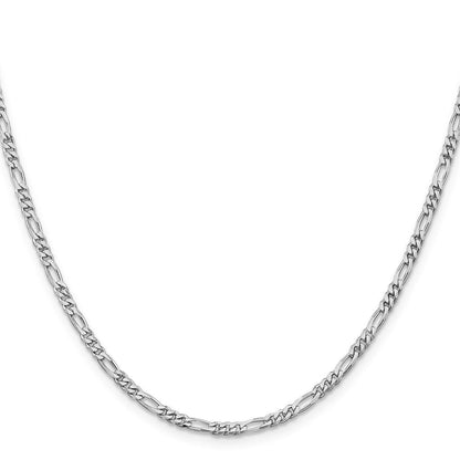 Sterlingsilber Rhodiniert 2.85mm Figaro Halskette