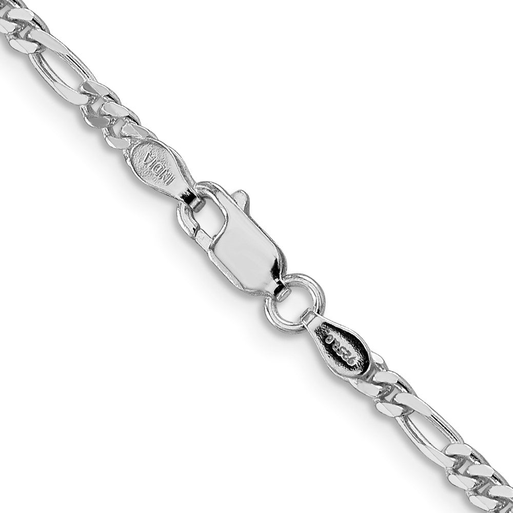 Sterlingsilber Rhodiniert 2.85mm Figaro Halskette