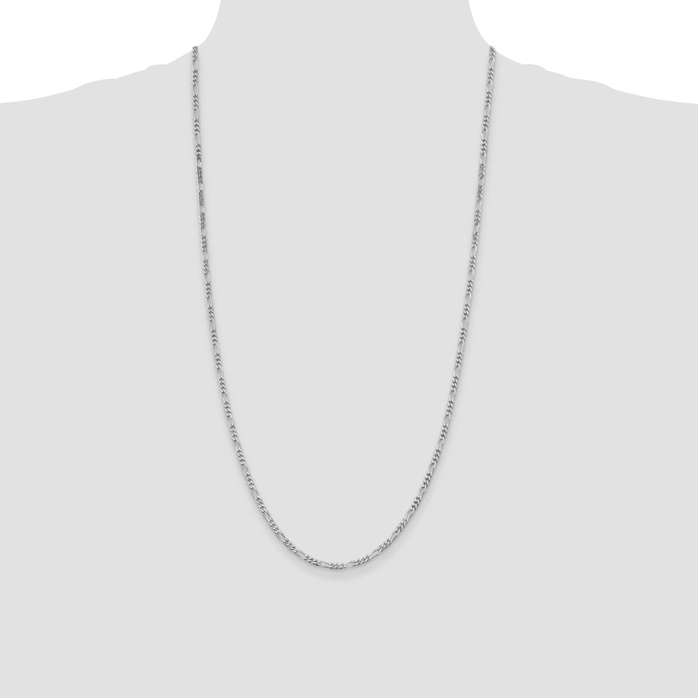 Sterlingsilber Rhodiniert 2.85mm Figaro Halskette