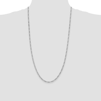 Sterlingsilber Rhodiniert 2.85mm Figaro Halskette
