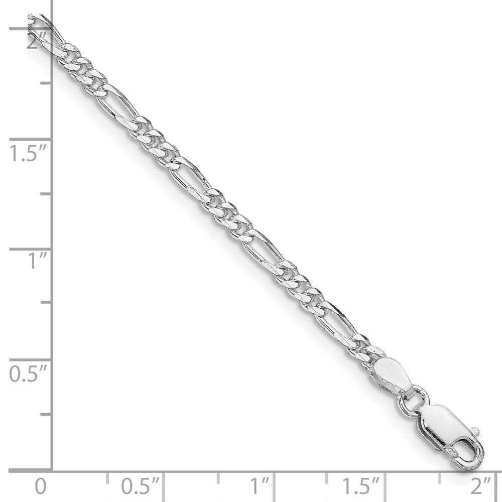 Sterlingsilber Rhodiniert 2.85mm Figaro Kette Fußkettchen