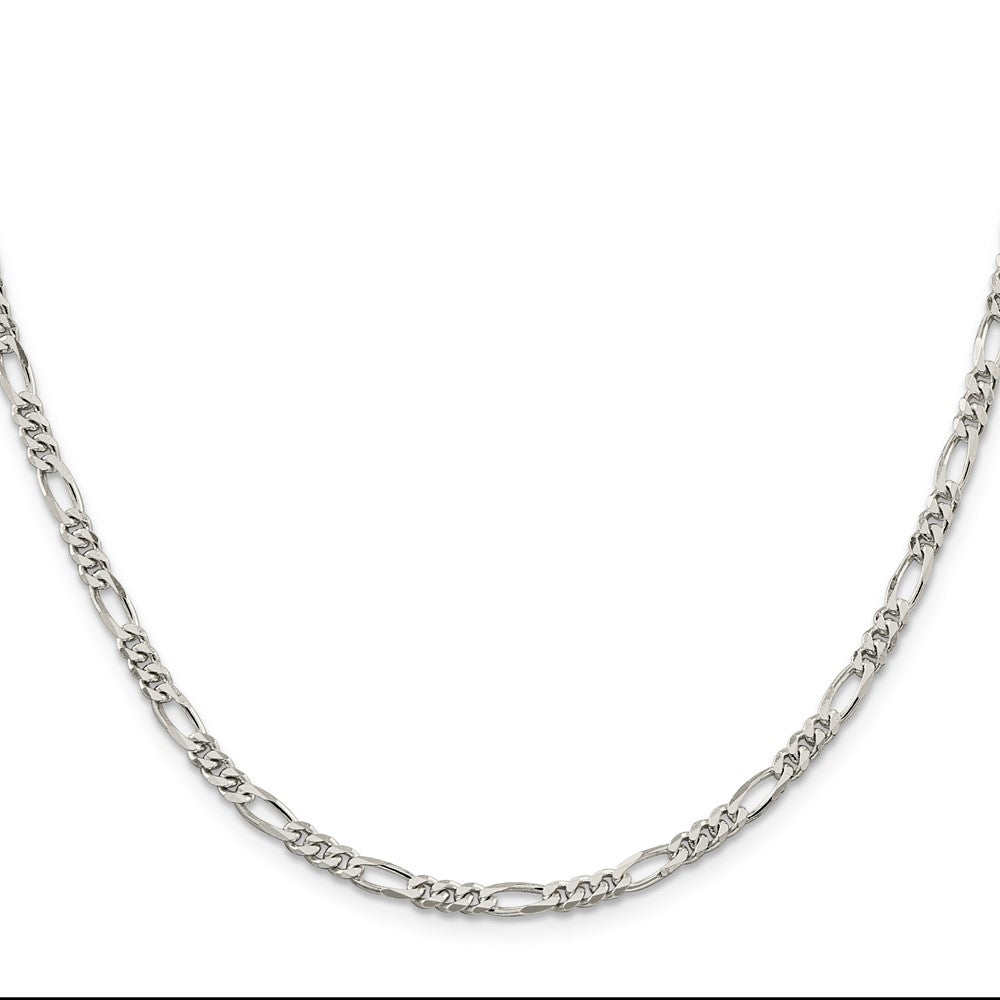 Sterlingsilber Rhodiniert 3.5mm Figaro Halskette