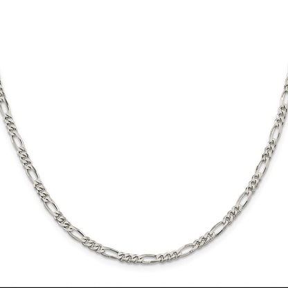 Sterlingsilber Rhodiniert 3.5mm Figaro Halskette
