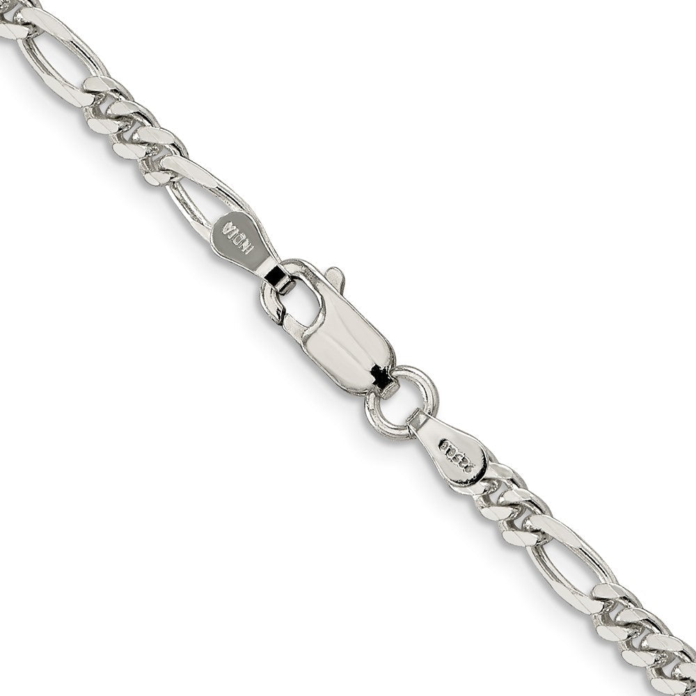 Sterlingsilber Rhodiniert 3.5mm Figaro Halskette