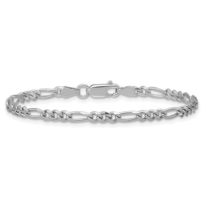 Sterlingsilber Rhodiniert 3.5mm Figaro Gliederarmband