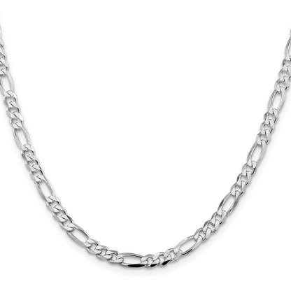 Sterlingsilber Rhodiniert 4.5mm Figaro Halskette