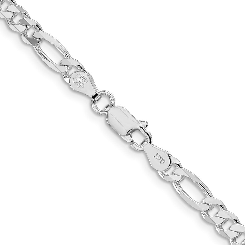 Sterlingsilber Rhodiniert 4.5mm Figaro Halskette