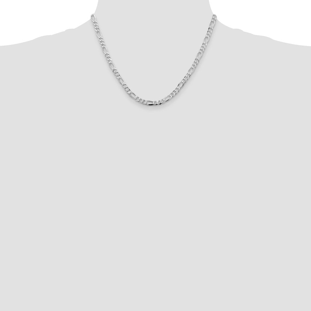 Sterlingsilber Rhodiniert 4.5mm Figaro Halskette