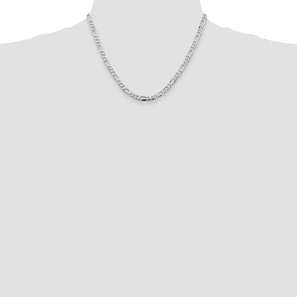 Sterlingsilber Rhodiniert 4.5mm Figaro Halskette