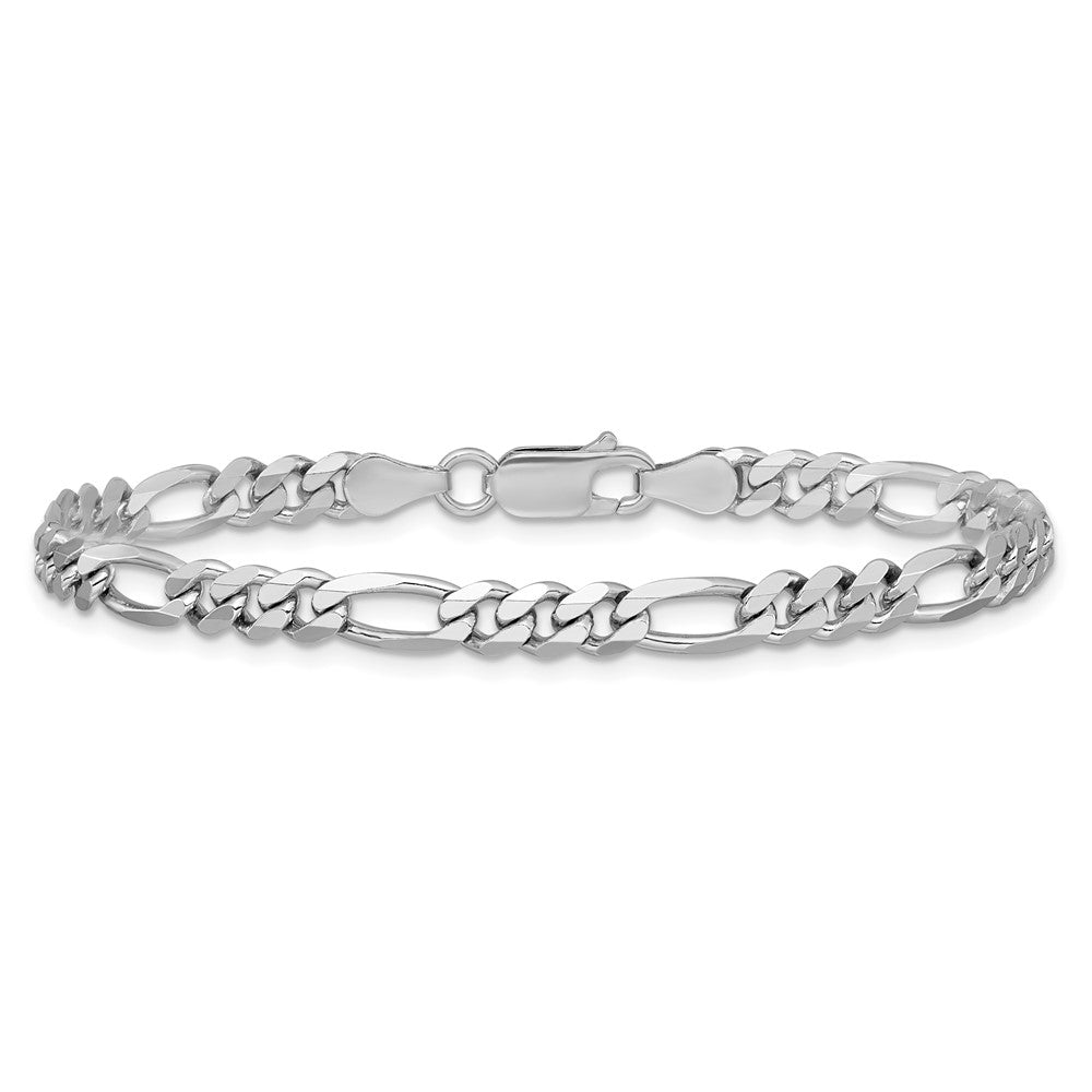 Sterlingsilber Rhodiniert 4.5mm Figaro Gliederarmband
