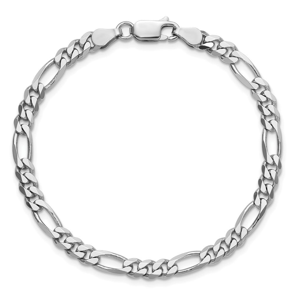 Sterlingsilber Rhodiniert 4.5mm Figaro Gliederarmband