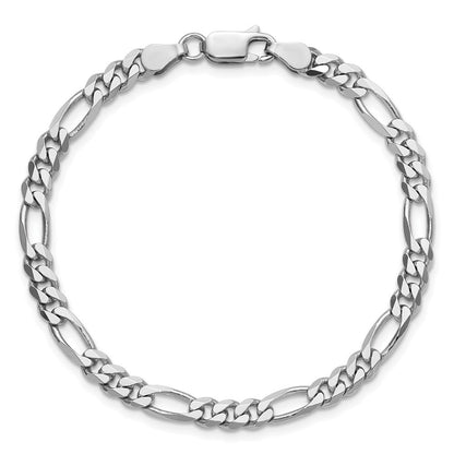 Sterlingsilber Rhodiniert 4.5mm Figaro Gliederarmband