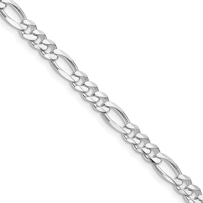 Sterlingsilber Rhodiniert 4.5mm Figaro Halskette