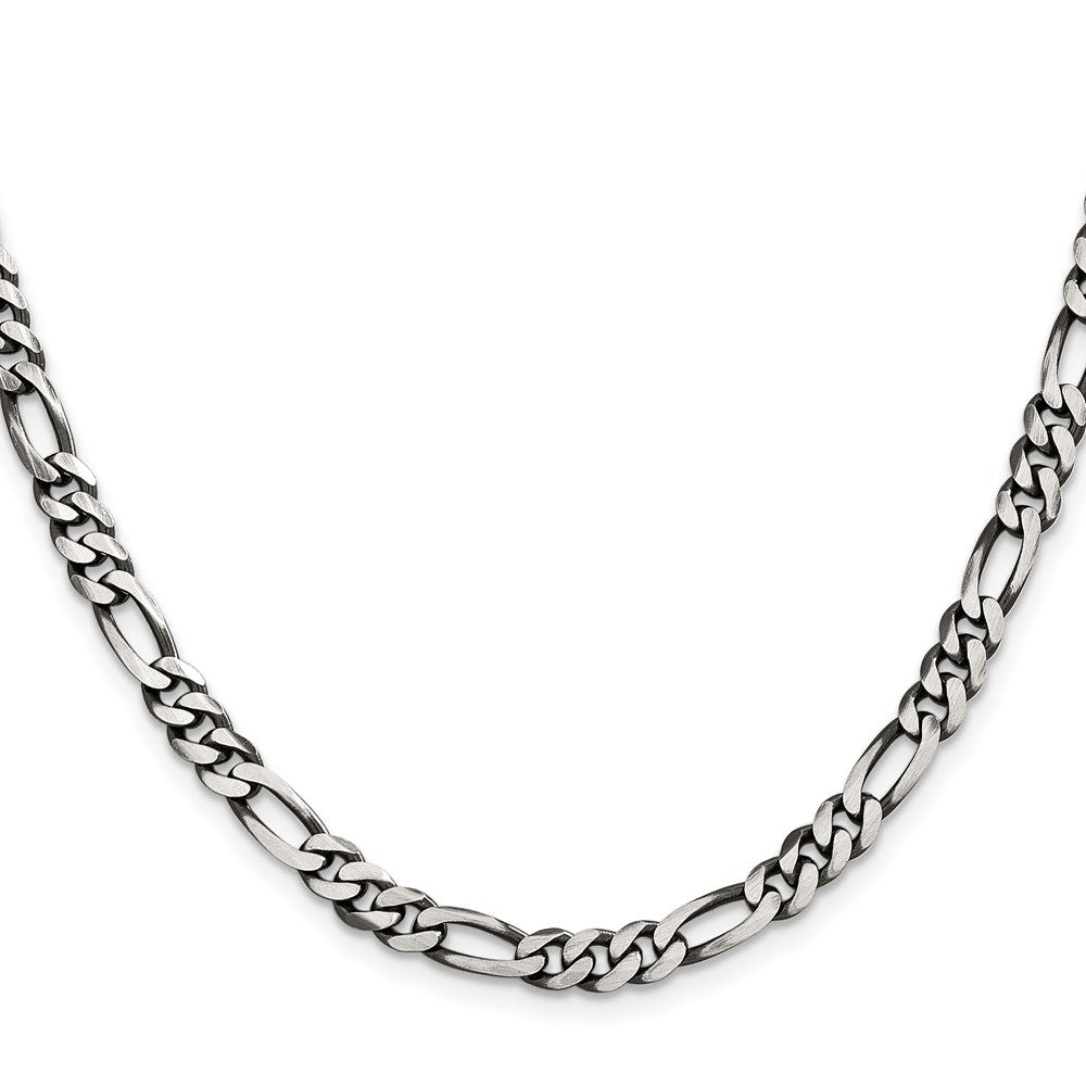 Sterlingsilber Antikisiert 5.5mm Figaro Halskette