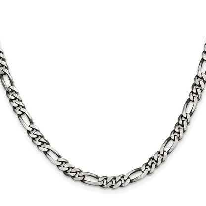 Sterlingsilber Antikisiert 5.5mm Figaro Halskette