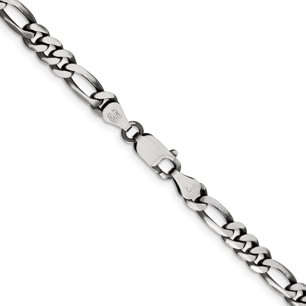 Sterlingsilber Antikisiert 5.5mm Figaro Halskette