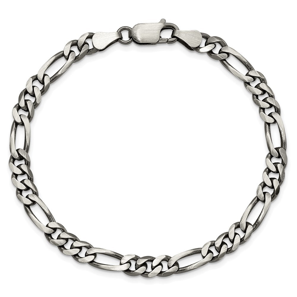 Sterlingsilber Antikisiert 5.5mm Figaro Gliederarmband