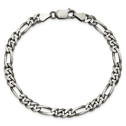 Sterlingsilber Antikisiert 5.5mm Figaro Gliederarmband