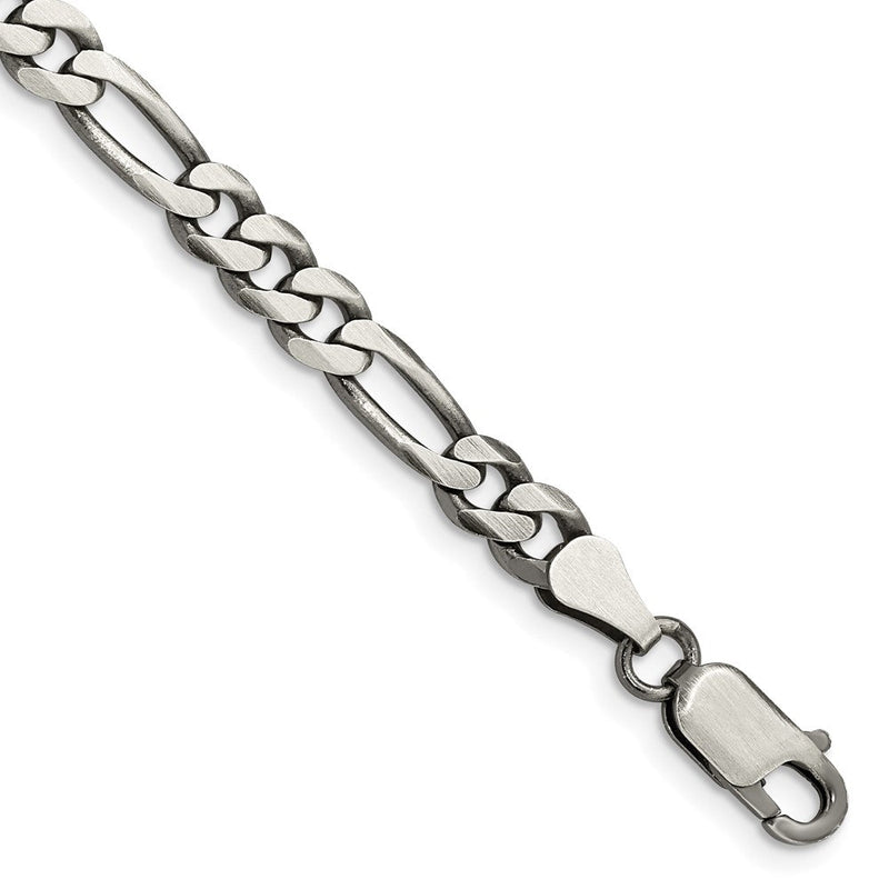 Sterlingsilber Antikisiert 5.5mm Figaro Gliederarmband