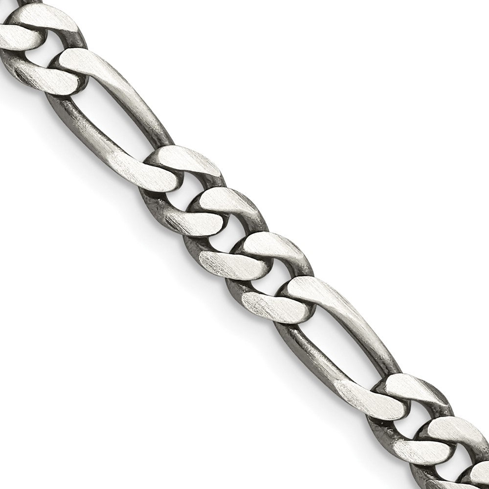 Sterlingsilber Antikisiert 5.5mm Figaro Halskette
