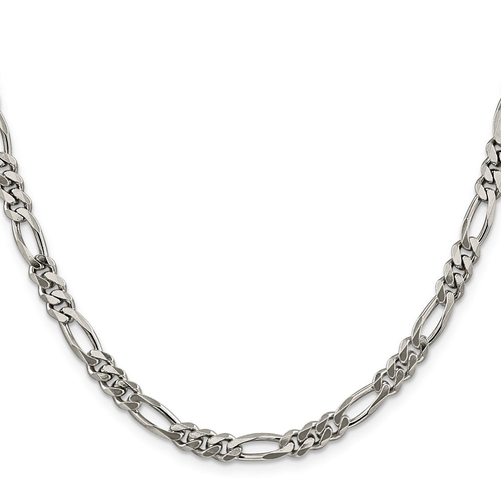 Sterlingsilber Rhodiniert 5.25mm Figaro Halskette