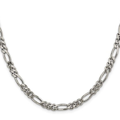 Sterlingsilber Rhodiniert 5.25mm Figaro Halskette