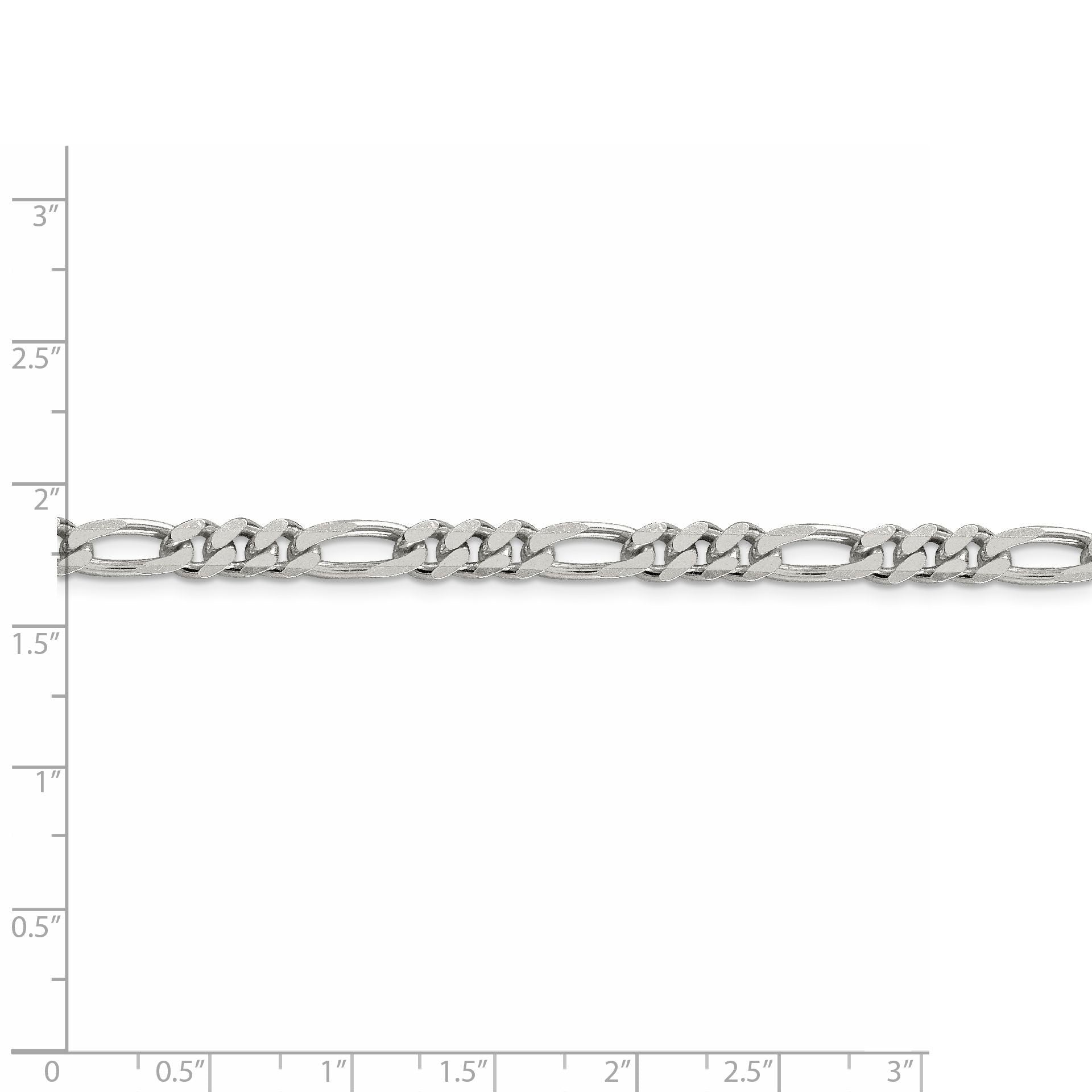 24 Zoll Sterlingsilber Rhodiniert 5.25mm Figaro Halskette