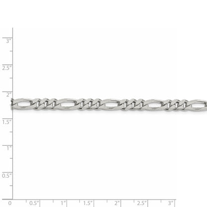 24 Zoll Sterlingsilber Rhodiniert 5.25mm Figaro Halskette