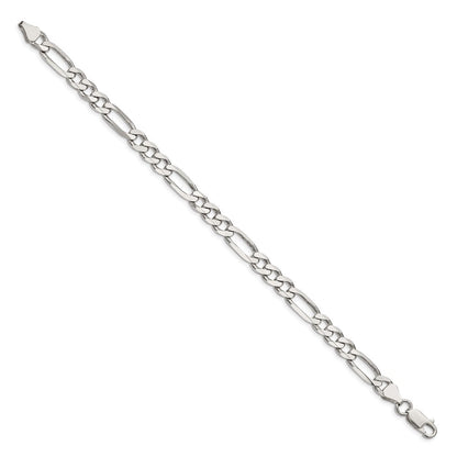 Sterlingsilber Rhodiniert 6.5mm Figaro Gliederarmband