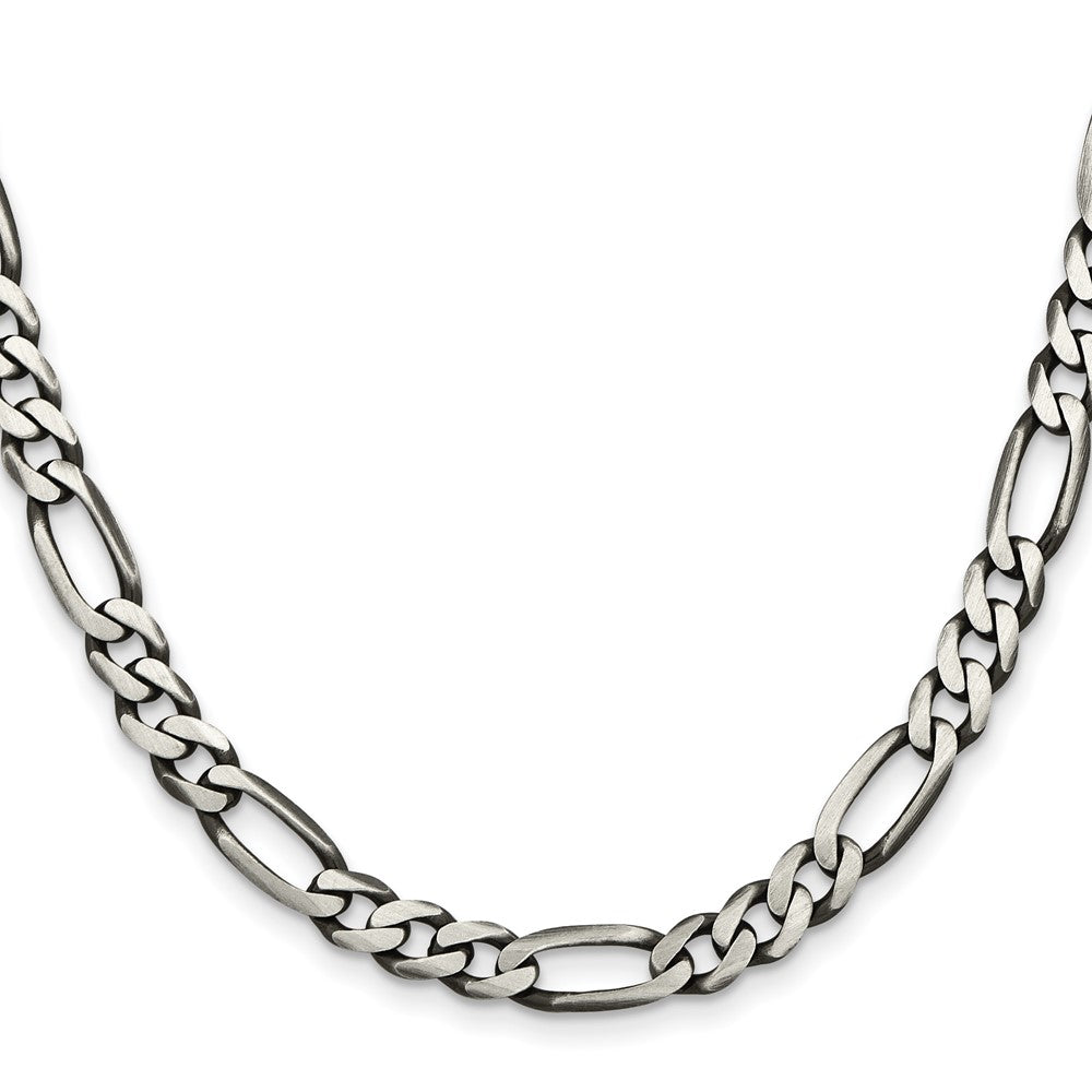 Sterlingsilber Antikisiert 6.5mm Figaro Halskette