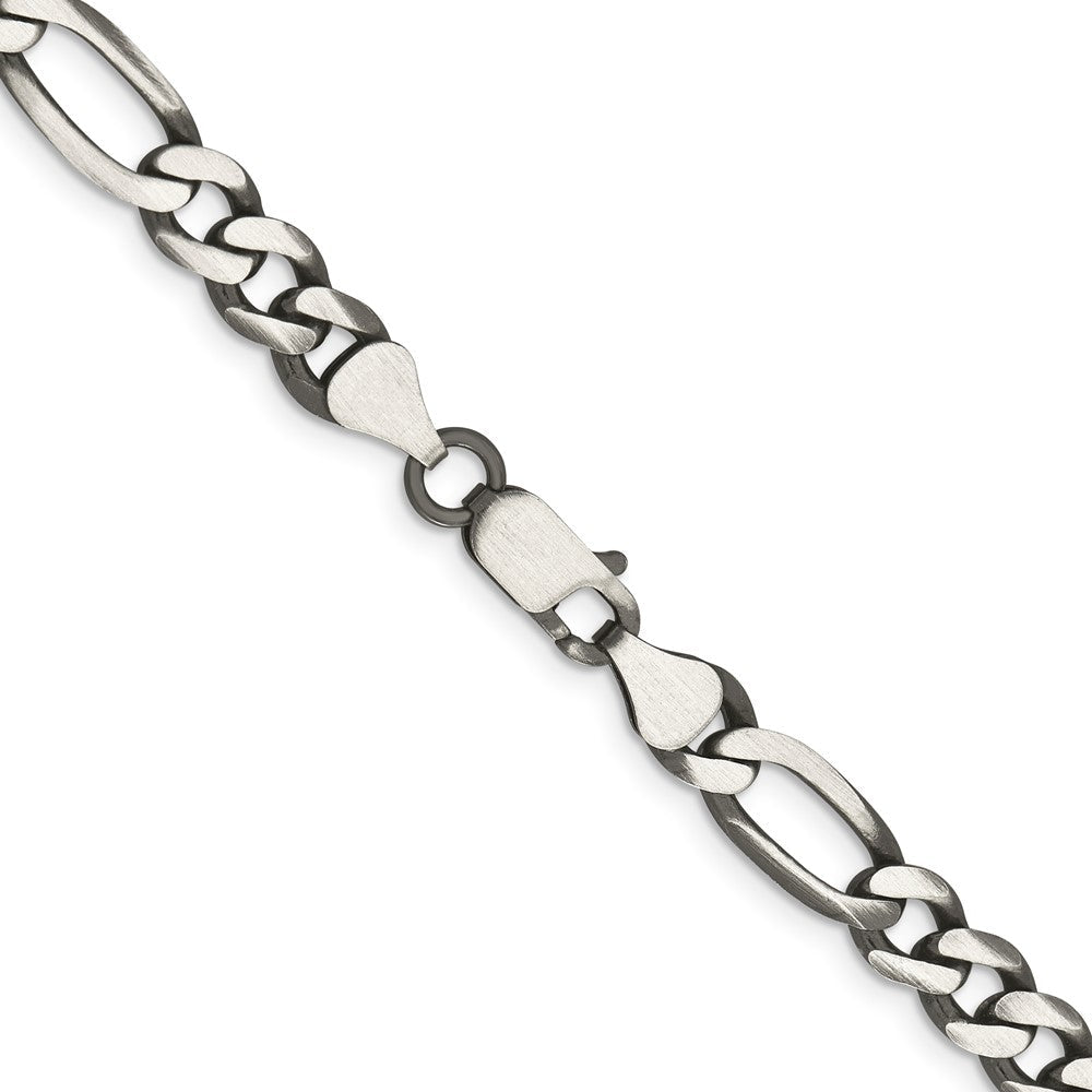 Sterlingsilber Antikisiert 6.5mm Figaro Halskette