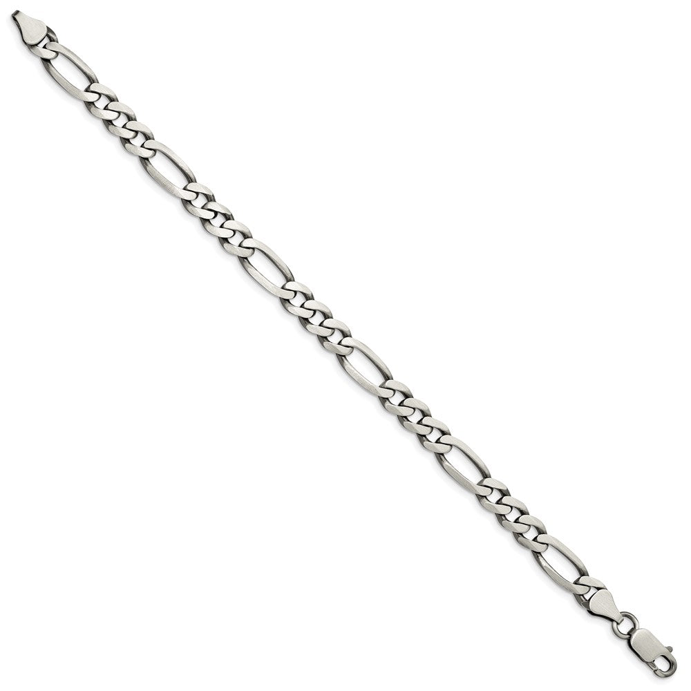 Sterlingsilber Antikisiert 6.5mm Figaro Gliederarmband