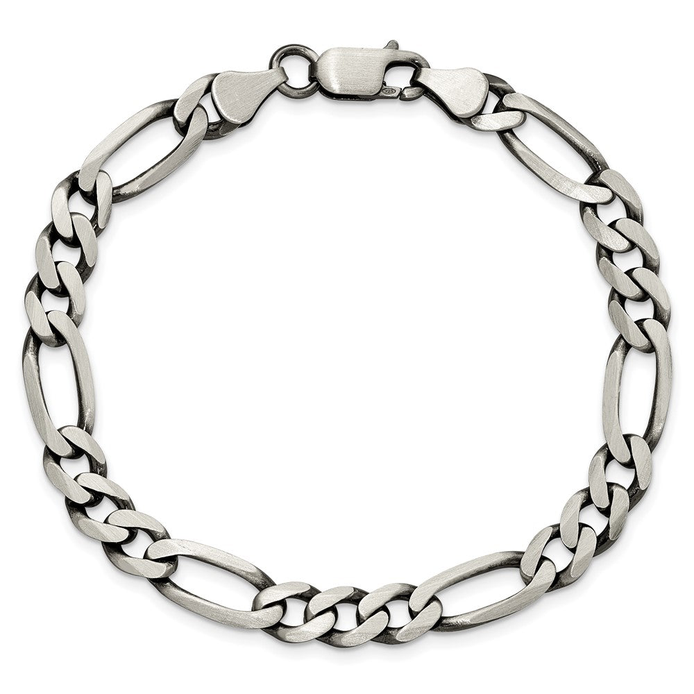 Sterlingsilber Antikisiert 6.5mm Figaro Gliederarmband