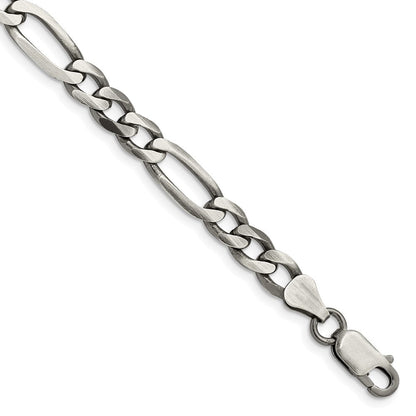 Sterlingsilber Antikisiert 6.5mm Figaro Gliederarmband