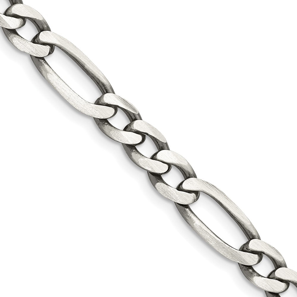 Sterlingsilber Antikisiert 6.5mm Figaro Halskette