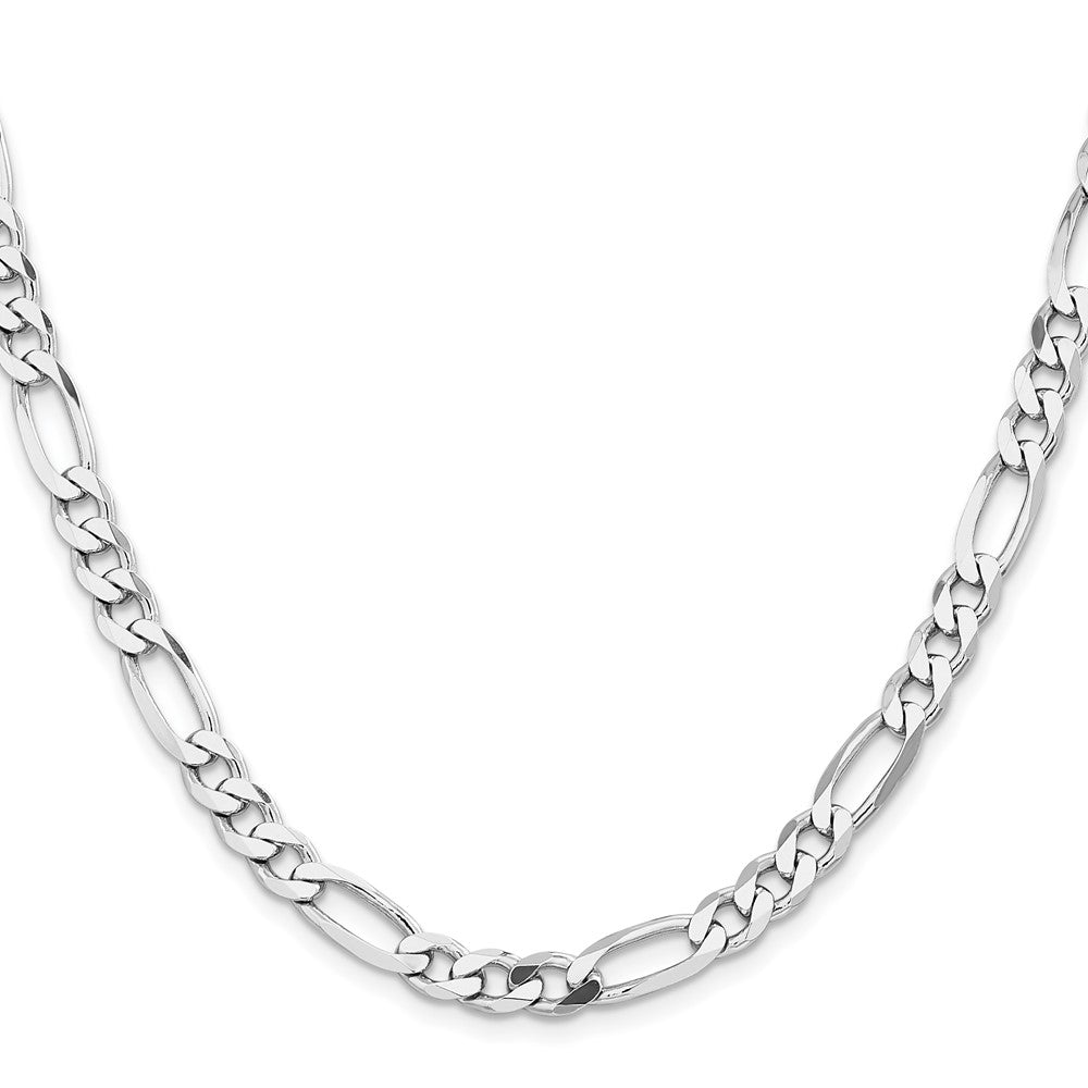 Sterlingsilber Rhodiniert 6.5mm Figaro Halskette