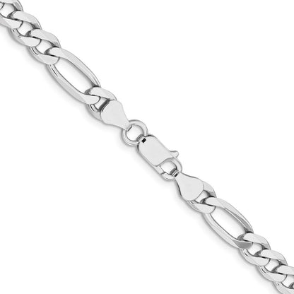 Sterlingsilber Rhodiniert 6.5mm Figaro Halskette
