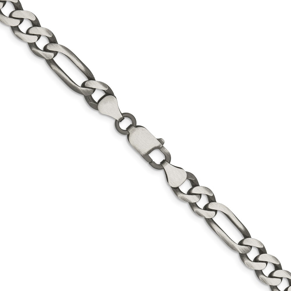 Sterlingsilber Antikisiert 7.5mm Figaro Halskette
