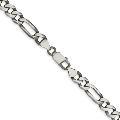 Sterlingsilber Antikisiert 7.5mm Figaro Halskette