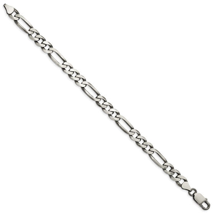 Sterlingsilber Antikisiert 7.5mm Figaro Gliederarmband