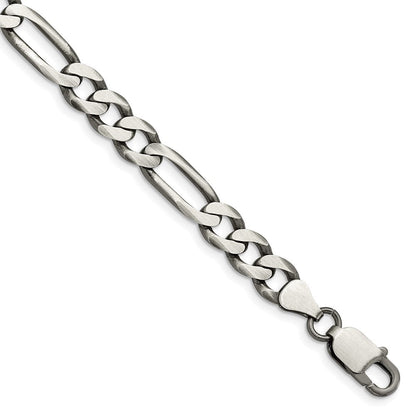 Sterlingsilber Antikisiert 7.5mm Figaro Gliederarmband