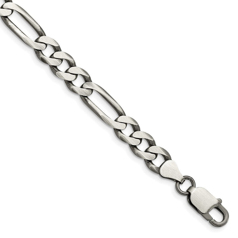 Sterlingsilber Antikisiert 7.5mm Figaro Gliederarmband