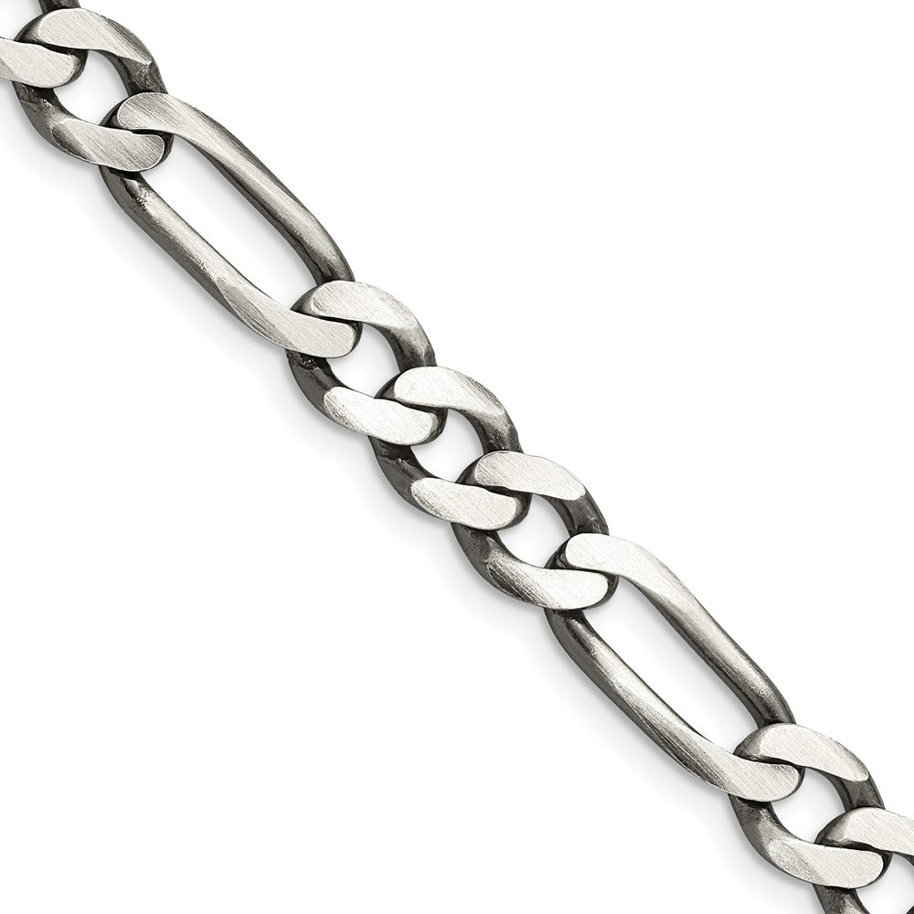 Sterlingsilber Antikisiert 7.5mm Figaro Halskette