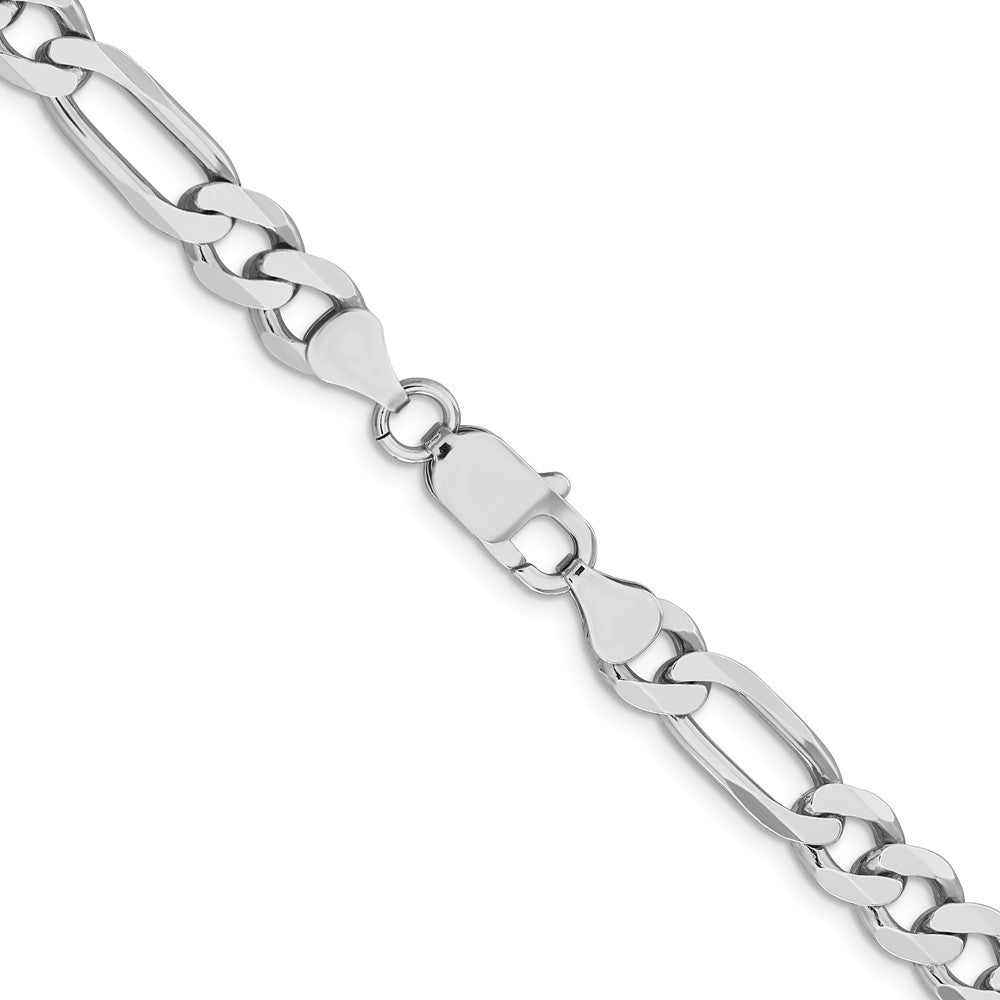 Sterlingsilber Rhodiniert 7.5mm Figaro Halskette