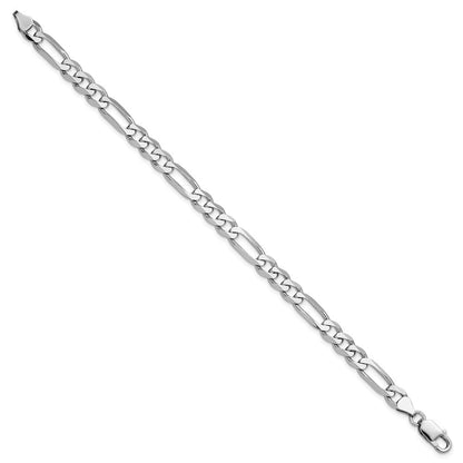 Sterlingsilber Rhodiniert 7.5mm Figaro Gliederarmband