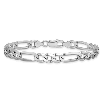 Sterlingsilber Rhodiniert 7.5mm Figaro Gliederarmband