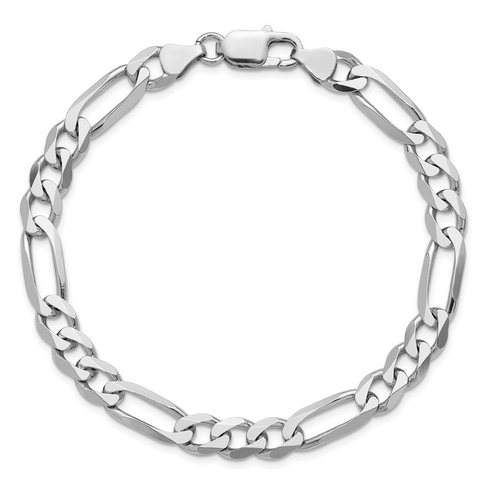 Sterlingsilber Rhodiniert 7.5mm Figaro Gliederarmband